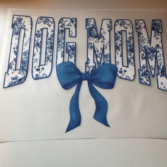 Blue Floral 'Dog Mom' Tee shirt designs - Picture 1 of 7